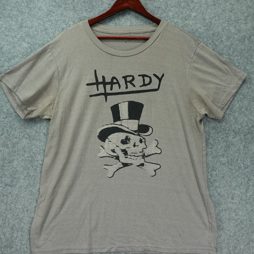 ED HARDY Vintage Y2K T Shirt LARGE Skull Top Hat Crossbones Graphic Skater Tee